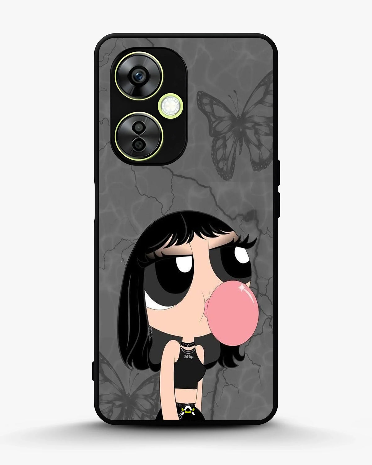 Bubblegum Cartoon Girl Phone Case - Cute Gray & Pink Print for iPhone, Samsung, Pixel, OnePlus & Vivo