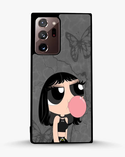 Bubblegum Cartoon Girl Phone Case - Cute Gray & Pink Print for iPhone, Samsung, Pixel, OnePlus & Vivo