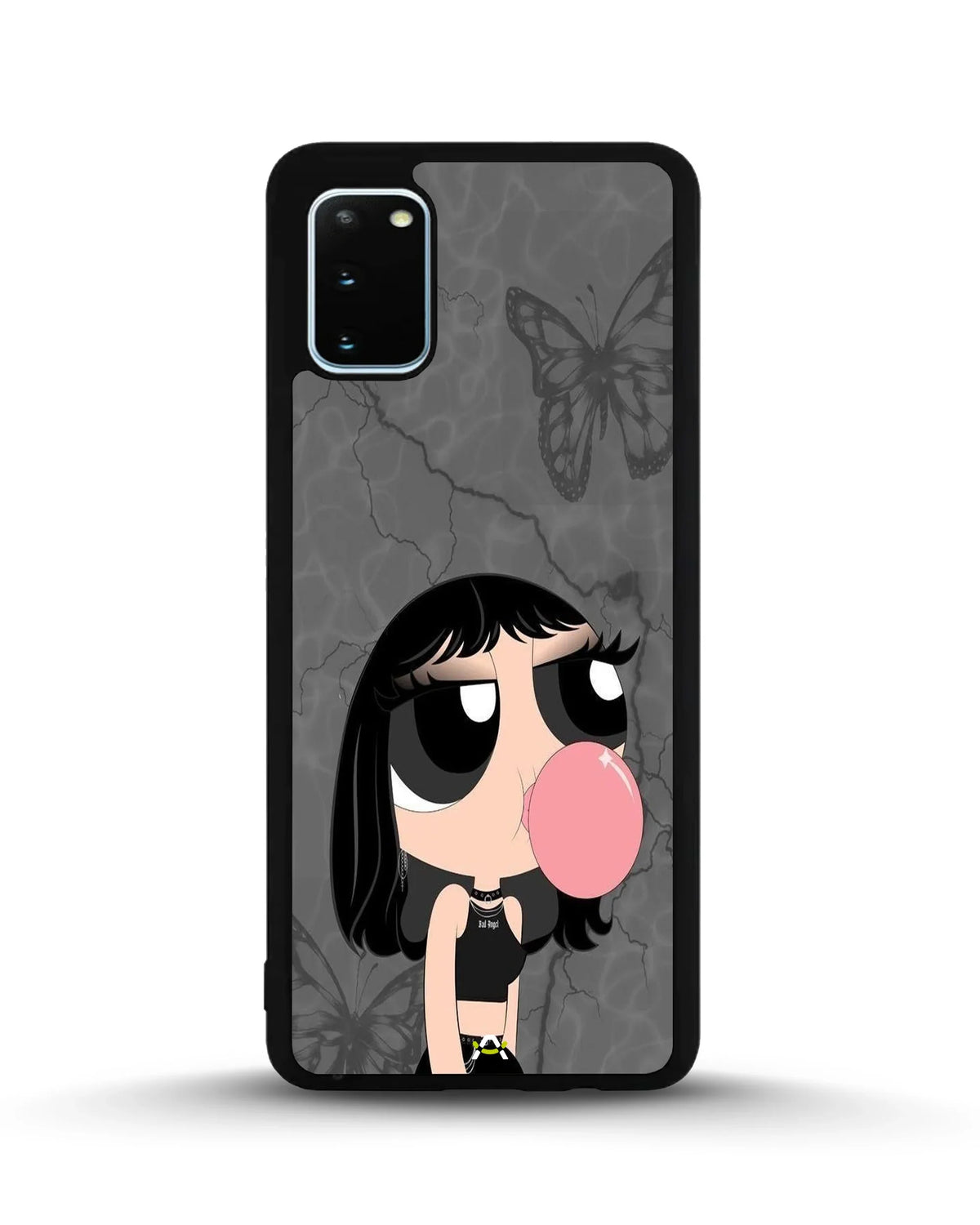 Bubblegum Cartoon Girl Phone Case - Cute Gray & Pink Print for iPhone, Samsung, Pixel, OnePlus & Vivo