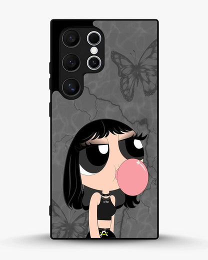 Bubblegum Cartoon Girl Phone Case - Cute Gray & Pink Print for iPhone, Samsung, Pixel, OnePlus & Vivo