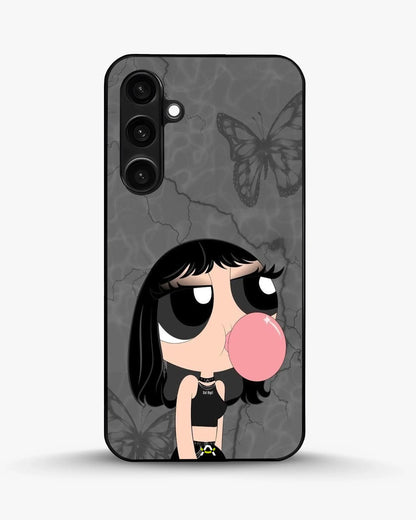 Bubblegum Cartoon Girl Phone Case - Cute Gray & Pink Print for iPhone, Samsung, Pixel, OnePlus & Vivo