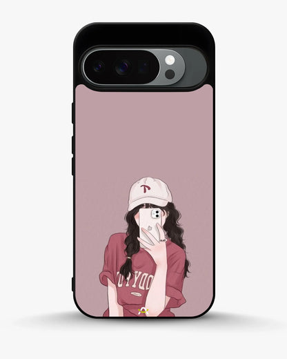 Burgundy Hair Girl Phone Case - Artistic Portrait Print for iPhone, Samsung, Pixel, OnePlus & Vivo