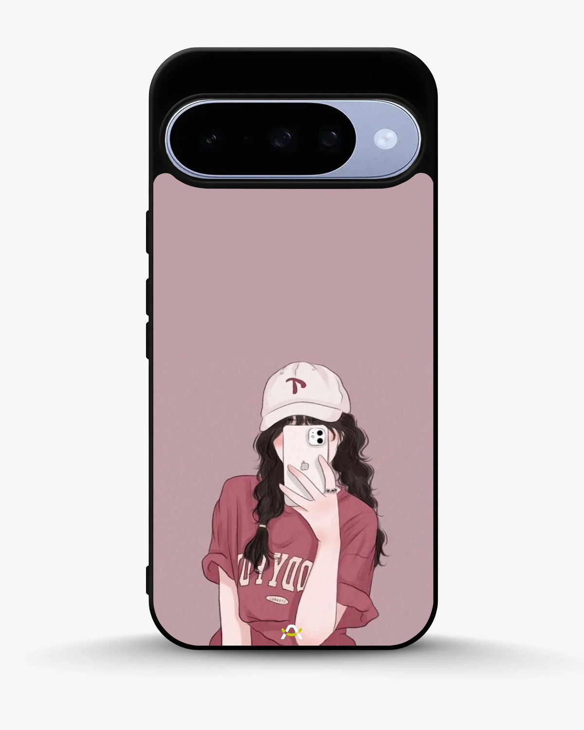 Burgundy Hair Girl Phone Case - Artistic Portrait Print for iPhone, Samsung, Pixel, OnePlus & Vivo