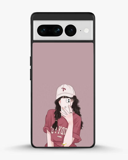 Burgundy Hair Girl Phone Case - Artistic Portrait Print for iPhone, Samsung, Pixel, OnePlus & Vivo