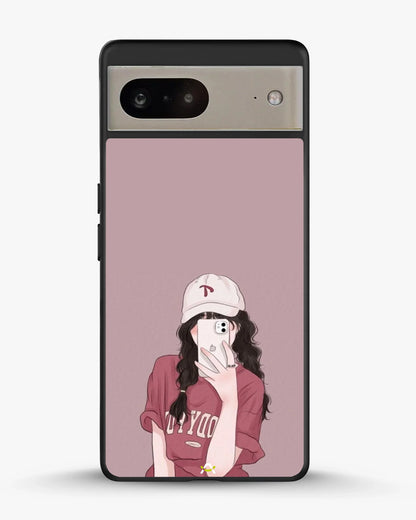 Burgundy Hair Girl Phone Case - Artistic Portrait Print for iPhone, Samsung, Pixel, OnePlus & Vivo