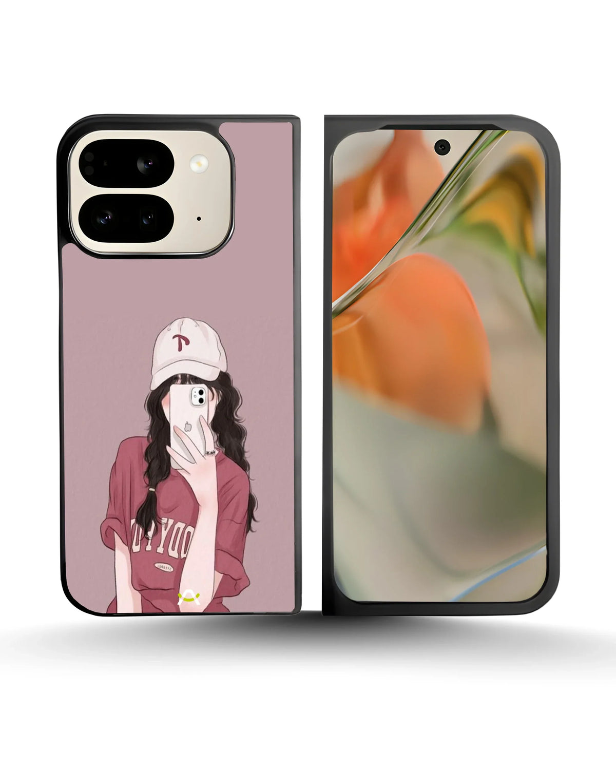 Burgundy Hair Girl Phone Case - Artistic Portrait Print for iPhone, Samsung, Pixel, OnePlus & Vivo