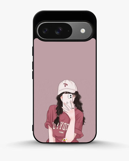 Burgundy Hair Girl Phone Case - Artistic Portrait Print for iPhone, Samsung, Pixel, OnePlus & Vivo