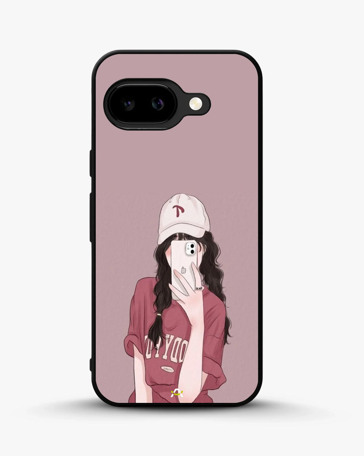 Burgundy Hair Girl Phone Case - Artistic Portrait Print for iPhone, Samsung, Pixel, OnePlus & Vivo