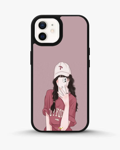 Burgundy Hair Girl Phone Case - Artistic Portrait Print for iPhone, Samsung, Pixel, OnePlus & Vivo