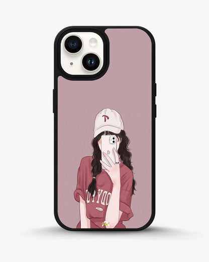 Burgundy Hair Girl Phone Case - Artistic Portrait Print for iPhone, Samsung, Pixel, OnePlus & Vivo