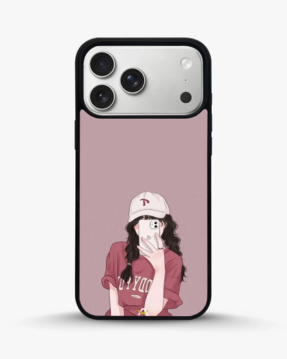 Burgundy Hair Girl Phone Case - Artistic Portrait Print for iPhone, Samsung, Pixel, OnePlus & Vivo