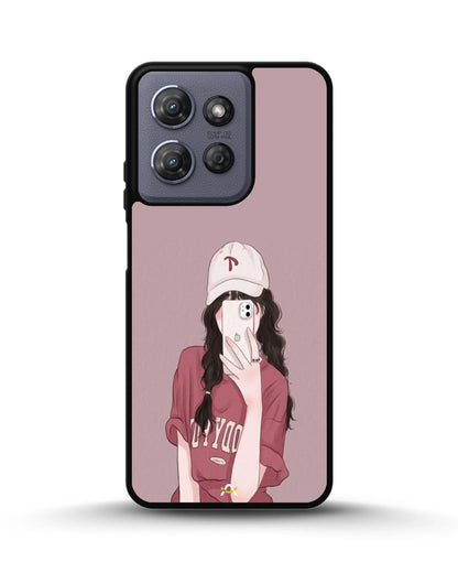 Burgundy Hair Girl Phone Case - Artistic Portrait Print for iPhone, Samsung, Pixel, OnePlus & Vivo
