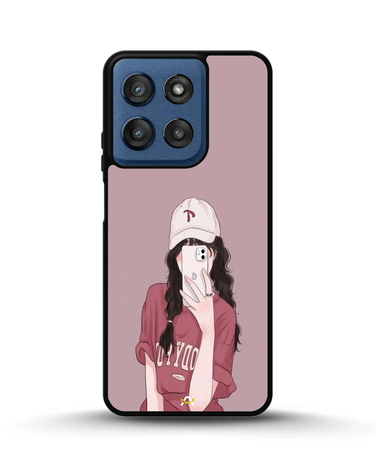 Burgundy Hair Girl Phone Case - Artistic Portrait Print for iPhone, Samsung, Pixel, OnePlus & Vivo