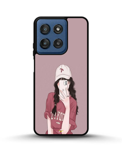 Burgundy Hair Girl Phone Case - Artistic Portrait Print for iPhone, Samsung, Pixel, OnePlus & Vivo