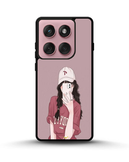 Burgundy Hair Girl Phone Case - Artistic Portrait Print for iPhone, Samsung, Pixel, OnePlus & Vivo