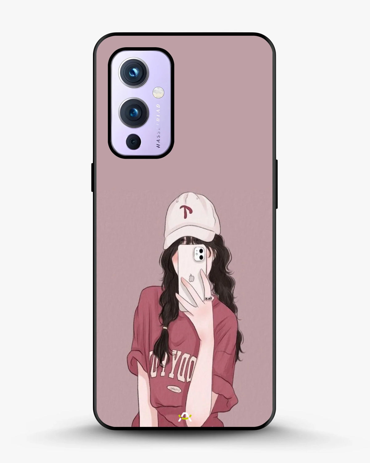 Burgundy Hair Girl Phone Case - Artistic Portrait Print for iPhone, Samsung, Pixel, OnePlus & Vivo