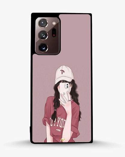 Burgundy Hair Girl Phone Case - Artistic Portrait Print for iPhone, Samsung, Pixel, OnePlus & Vivo