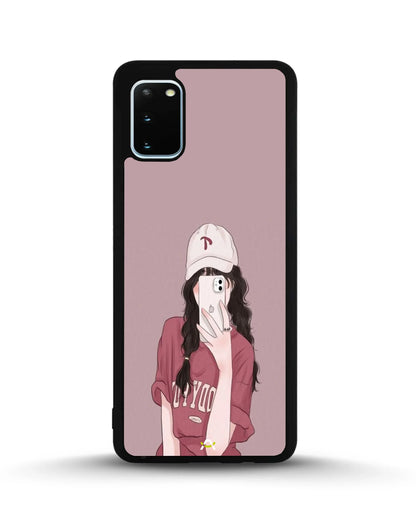 Burgundy Hair Girl Phone Case - Artistic Portrait Print for iPhone, Samsung, Pixel, OnePlus & Vivo