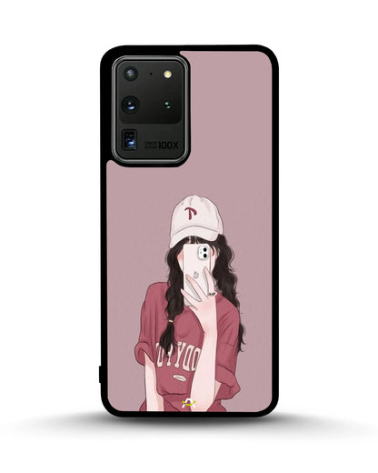 Burgundy Hair Girl Phone Case - Artistic Portrait Print for iPhone, Samsung, Pixel, OnePlus & Vivo
