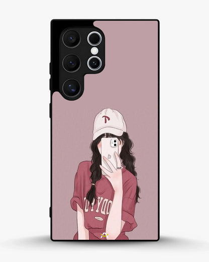 Burgundy Hair Girl Phone Case - Artistic Portrait Print for iPhone, Samsung, Pixel, OnePlus & Vivo