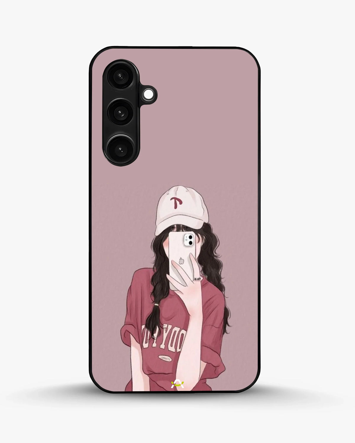 Burgundy Hair Girl Phone Case - Artistic Portrait Print for iPhone, Samsung, Pixel, OnePlus & Vivo