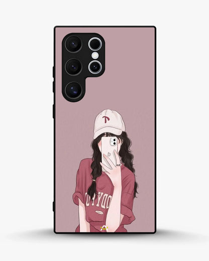 Burgundy Hair Girl Phone Case - Artistic Portrait Print for iPhone, Samsung, Pixel, OnePlus & Vivo