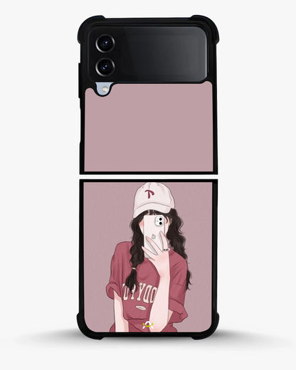 Burgundy Hair Girl Phone Case - Artistic Portrait Print for iPhone, Samsung, Pixel, OnePlus & Vivo