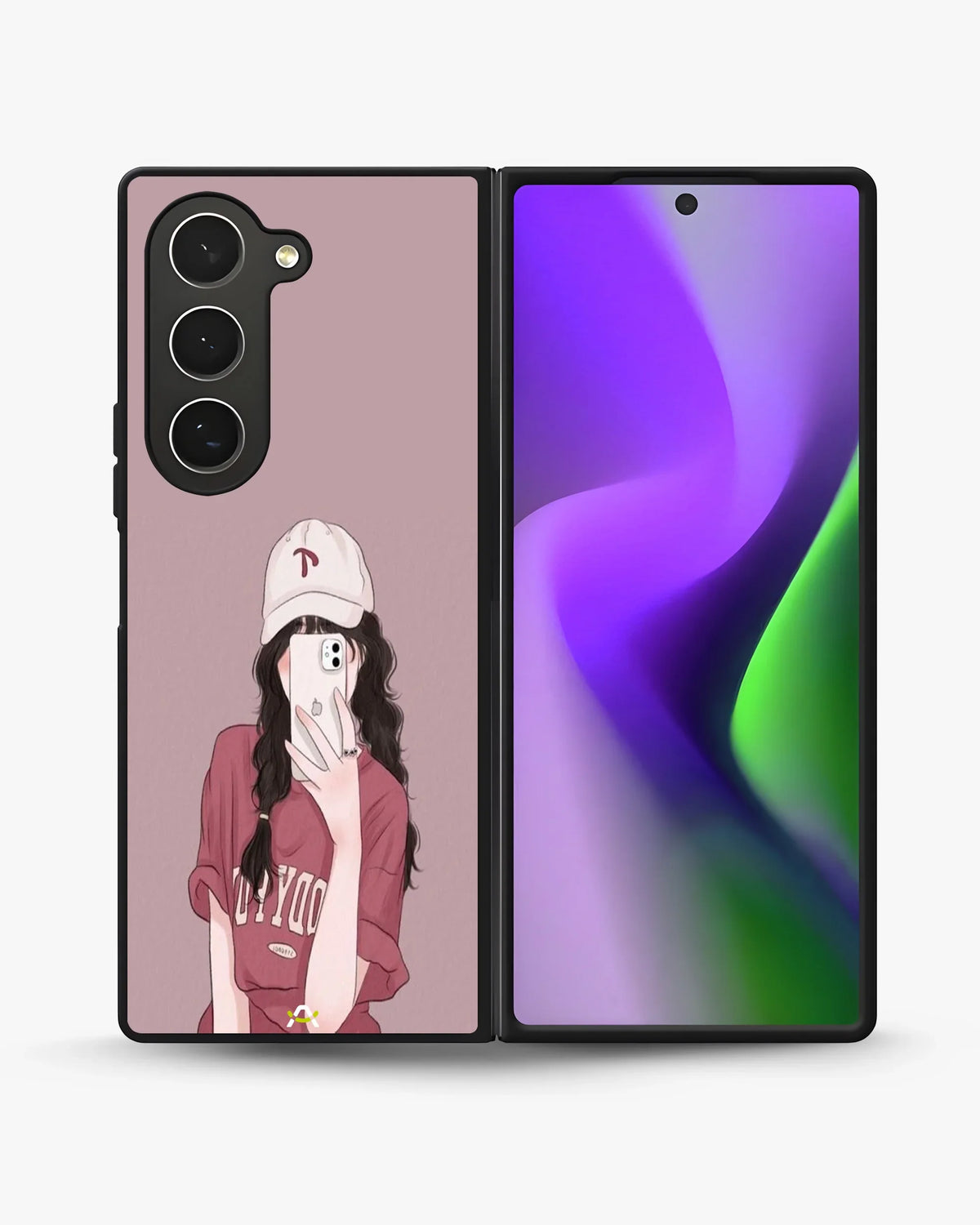Burgundy Hair Girl Phone Case - Artistic Portrait Print for iPhone, Samsung, Pixel, OnePlus & Vivo