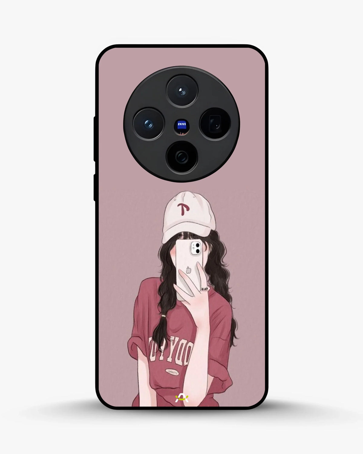 Burgundy Hair Girl Phone Case - Artistic Portrait Print for iPhone, Samsung, Pixel, OnePlus & Vivo
