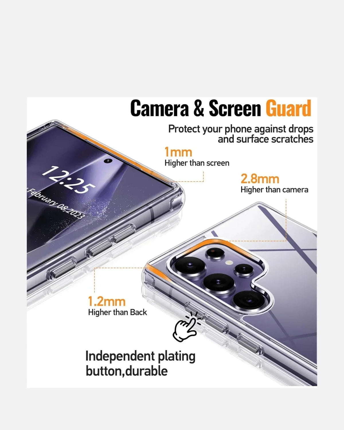 Shockproof Case – Samsung Galaxy S25 Ultra – Clear – Slim Fit, Anti-Yellowing, Military-Grade Protection