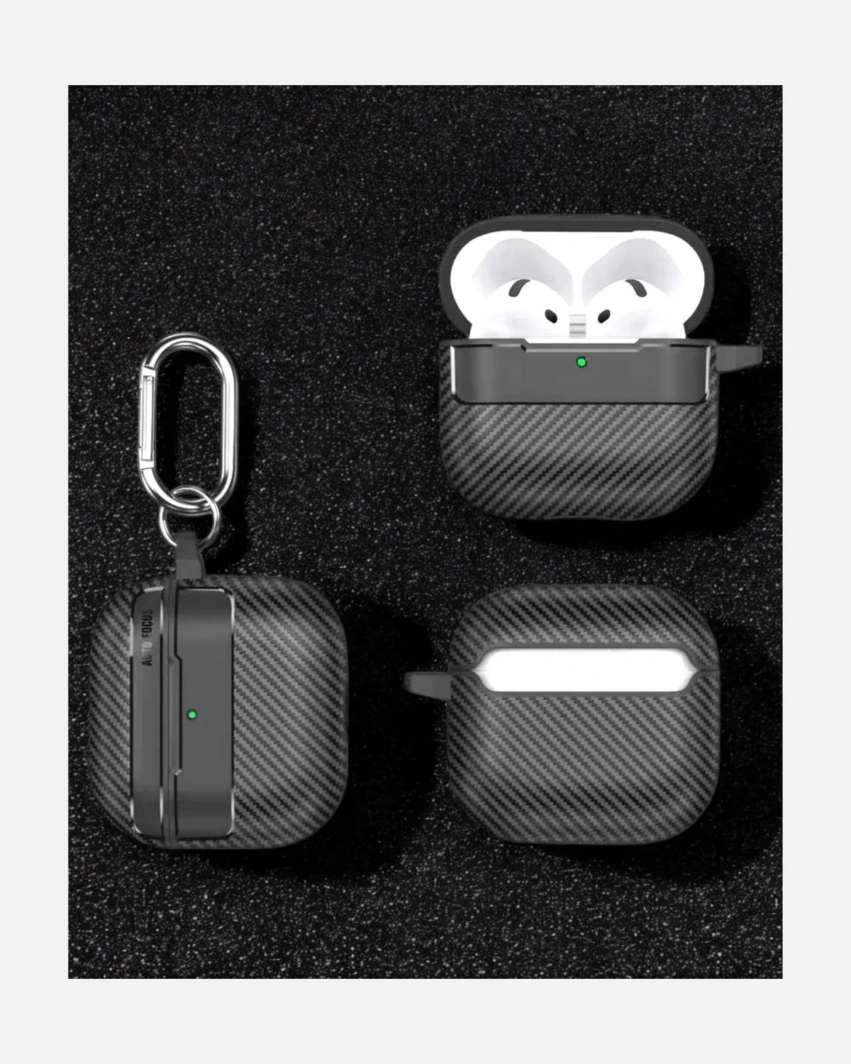 Carbon Texture Case – Rugged Protection with Stylish Design - AirPods 4 – Black