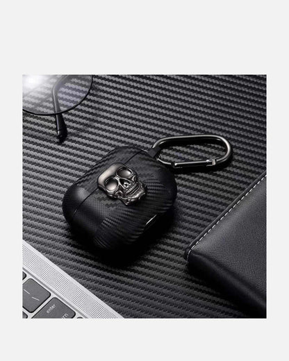 Carbon Skull AirPods Case Cover – Rugged Protection with 3D Skull Design