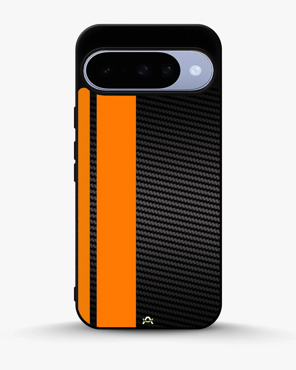 Carbon Weave Print Phone Case - Orange & Black Textured Pattern for iPhone, Samsung, Pixel, OnePlus & Vivo