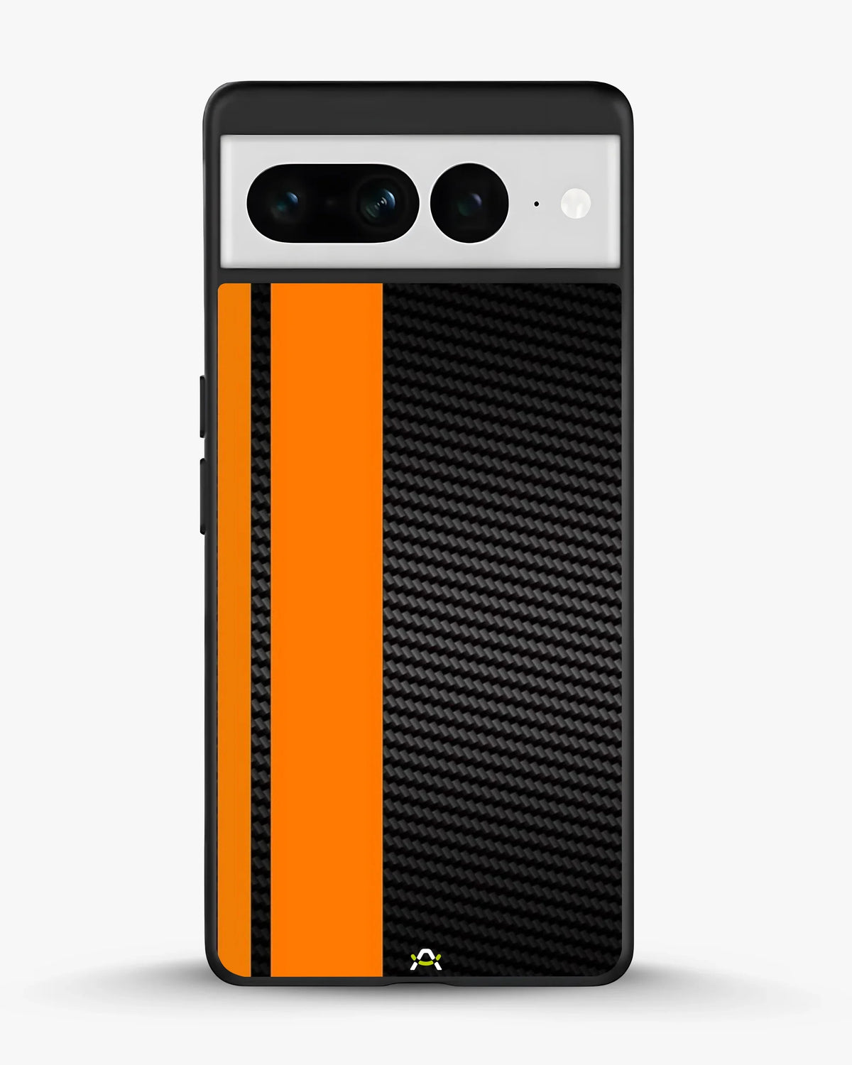 Carbon Weave Print Phone Case - Orange & Black Textured Pattern for iPhone, Samsung, Pixel, OnePlus & Vivo