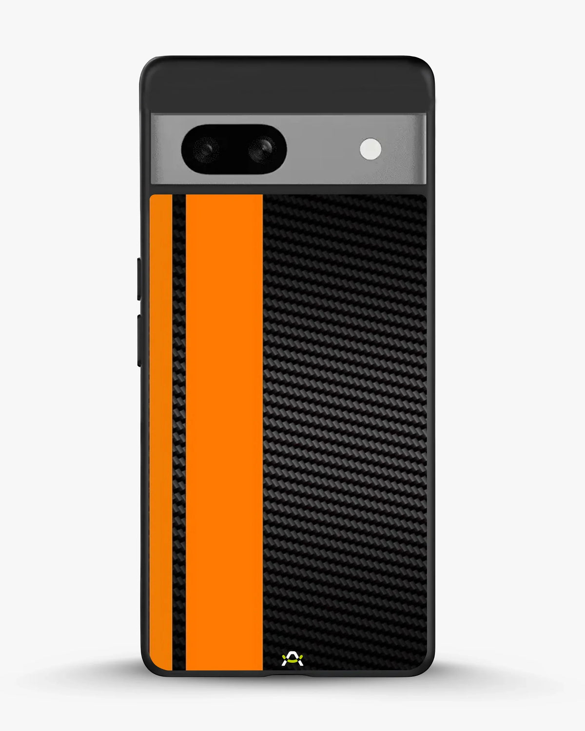 Carbon Weave Print Phone Case - Orange & Black Textured Pattern for iPhone, Samsung, Pixel, OnePlus & Vivo