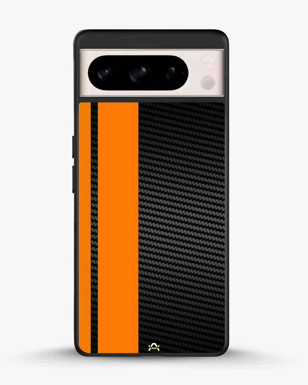 Carbon Weave Print Phone Case - Orange & Black Textured Pattern for iPhone, Samsung, Pixel, OnePlus & Vivo