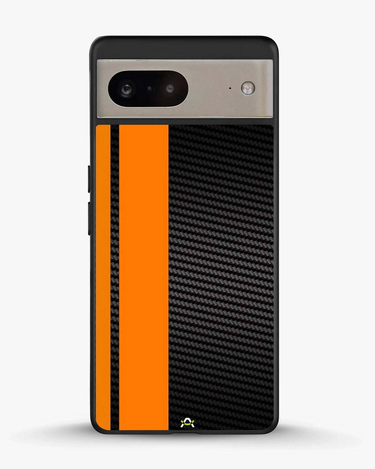 Carbon Weave Print Phone Case - Orange & Black Textured Pattern for iPhone, Samsung, Pixel, OnePlus & Vivo