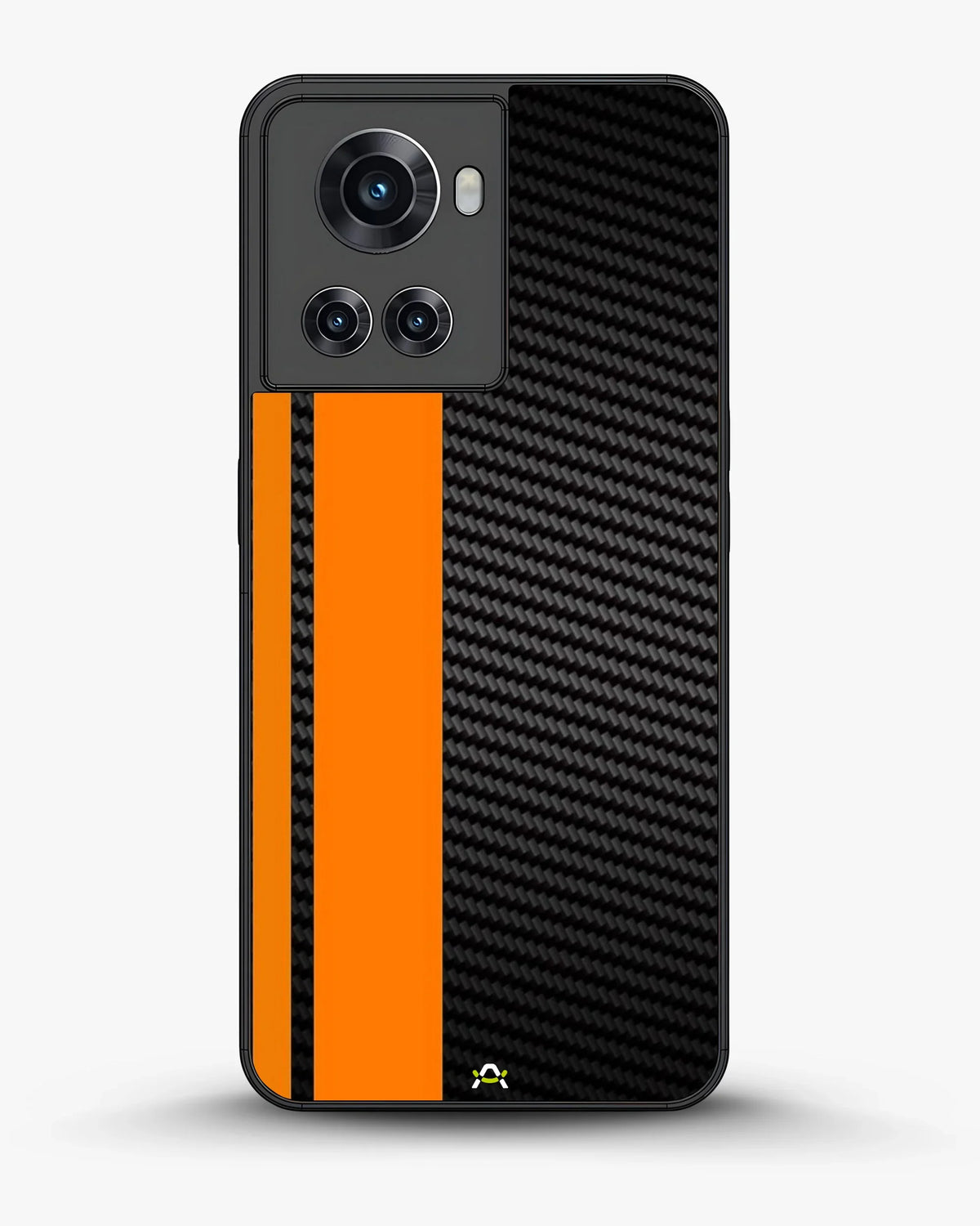 Carbon Weave Print Phone Case - Orange & Black Textured Pattern for iPhone, Samsung, Pixel, OnePlus & Vivo