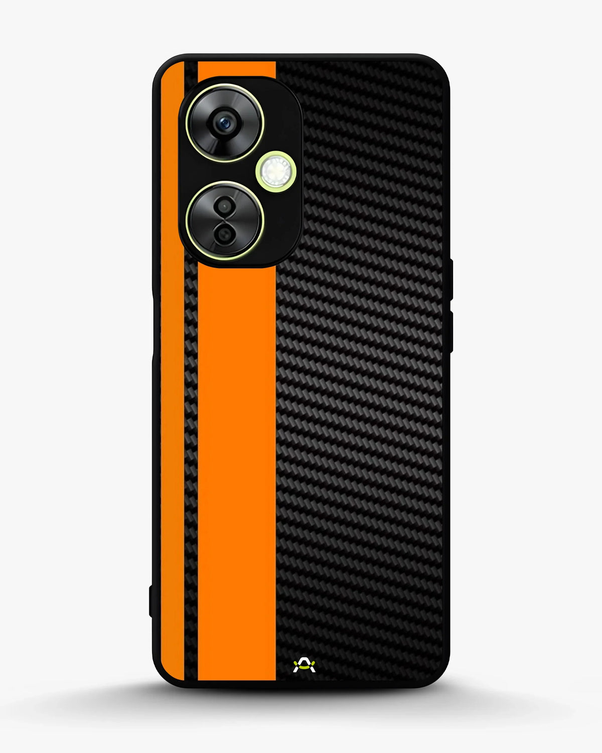 Carbon Weave Print Phone Case - Orange & Black Textured Pattern for iPhone, Samsung, Pixel, OnePlus & Vivo
