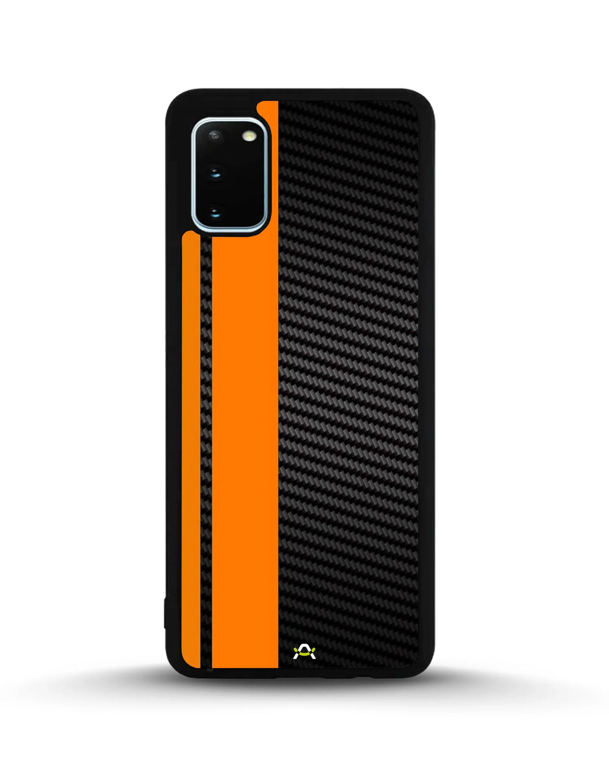 Carbon Weave Print Phone Case - Orange & Black Textured Pattern for iPhone, Samsung, Pixel, OnePlus & Vivo
