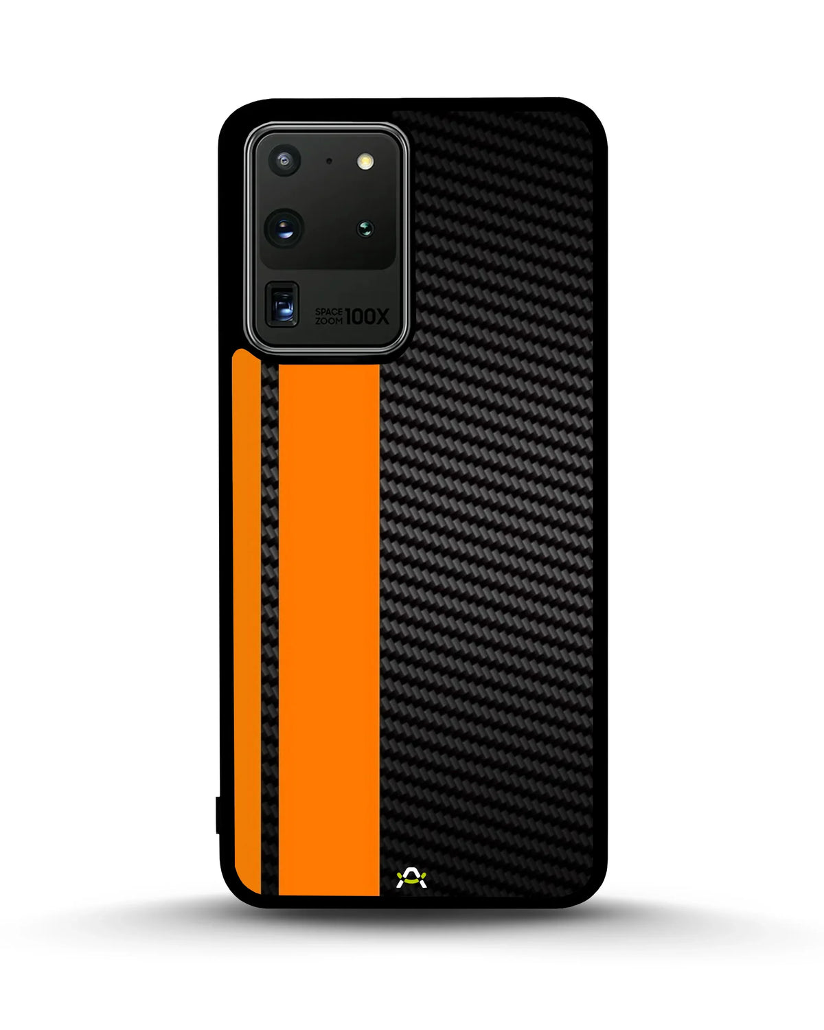 Carbon Weave Print Phone Case - Orange & Black Textured Pattern for iPhone, Samsung, Pixel, OnePlus & Vivo