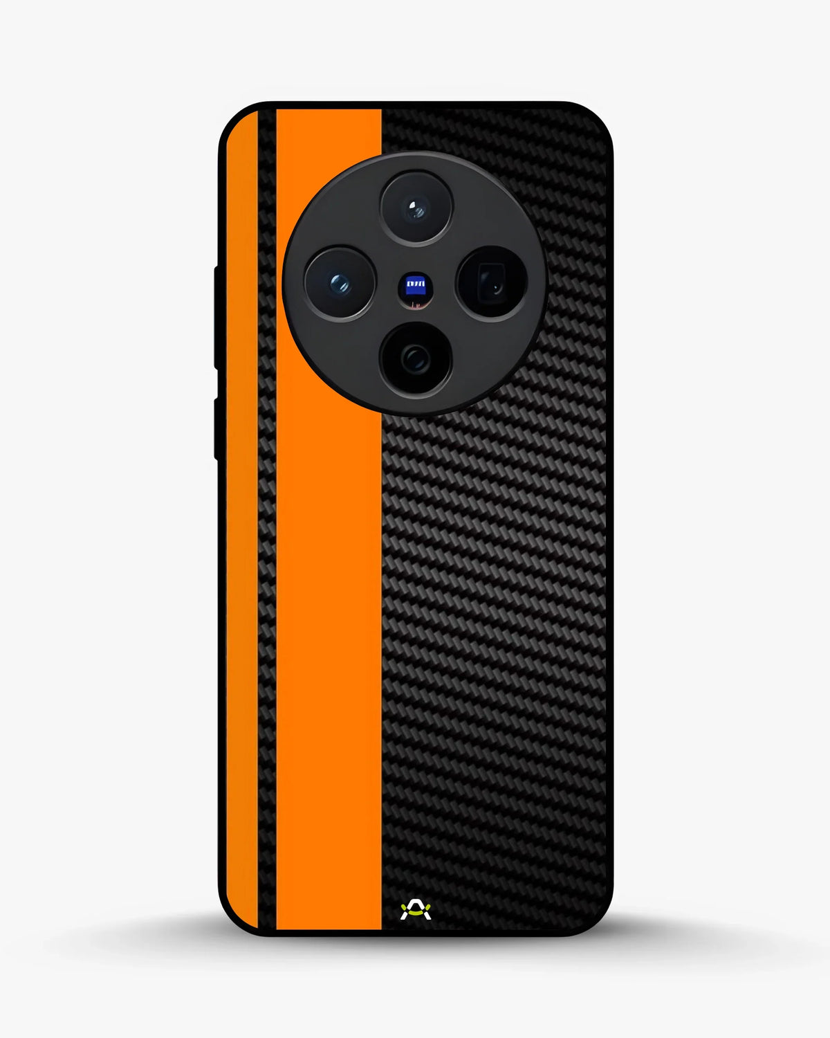 Carbon Weave Print Phone Case - Orange & Black Textured Pattern for iPhone, Samsung, Pixel, OnePlus & Vivo