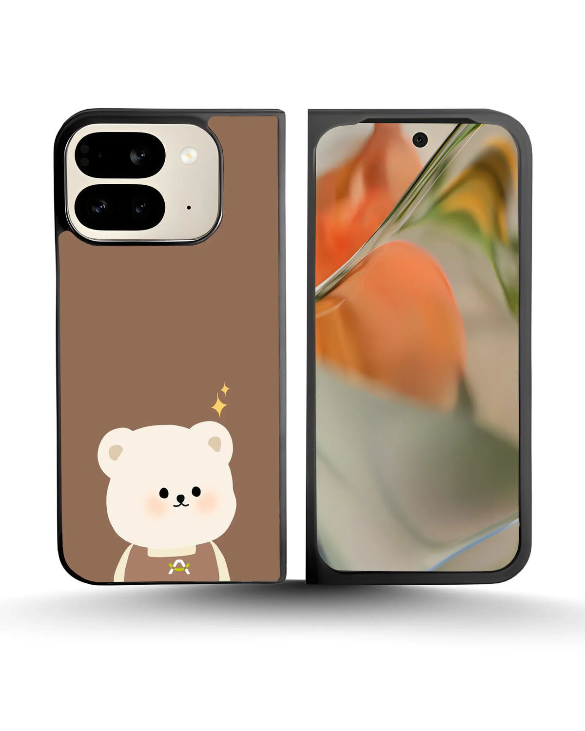 Cartoon Bear Phone Case - Cute Brown Bear Print for iPhone, Samsung, Pixel, OnePlus & Vivo