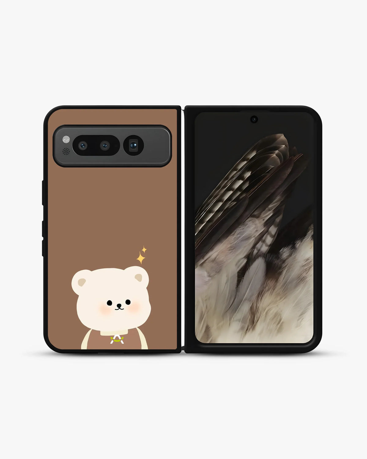 Cartoon Bear Phone Case - Cute Brown Bear Print for iPhone, Samsung, Pixel, OnePlus & Vivo