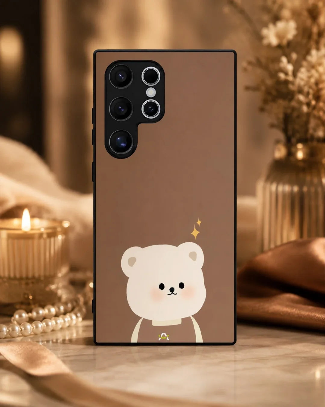 Cartoon Bear Phone Case - Cute Brown Bear Print for iPhone, Samsung, Pixel, OnePlus & Vivo