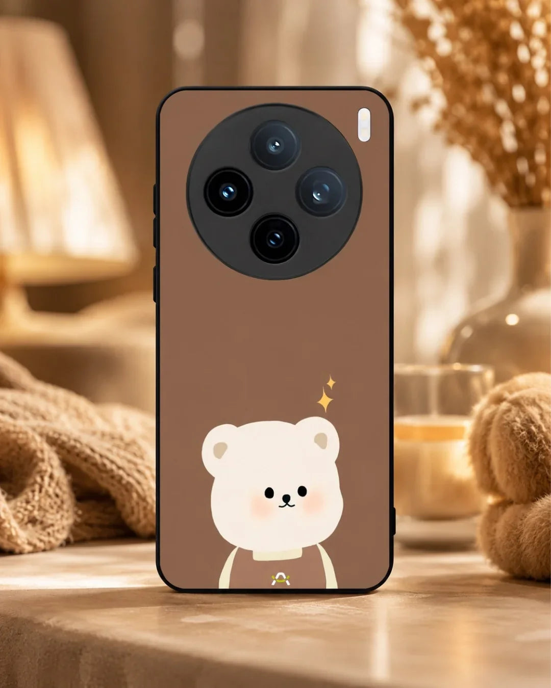Cartoon Bear Phone Case - Cute Brown Bear Print for iPhone, Samsung, Pixel, OnePlus & Vivo
