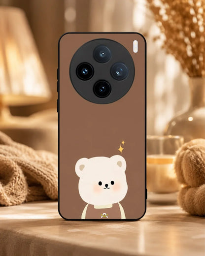 Cartoon Bear Phone Case - Cute Brown Bear Print for iPhone, Samsung, Pixel, OnePlus & Vivo