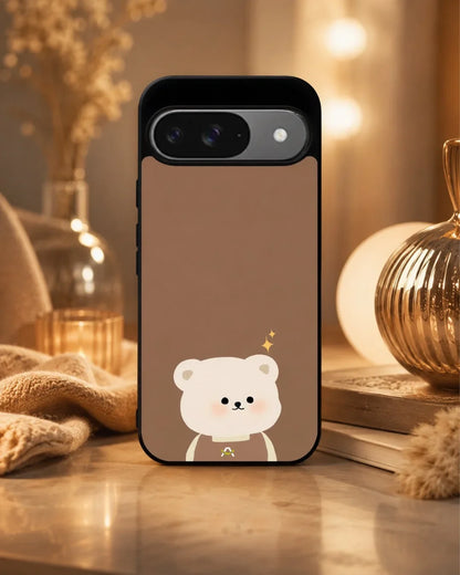 Cartoon Bear Phone Case - Cute Brown Bear Print for iPhone, Samsung, Pixel, OnePlus & Vivo