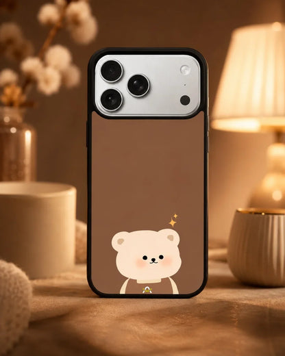 Cartoon Bear Phone Case - Cute Brown Bear Print for iPhone, Samsung, Pixel, OnePlus & Vivo