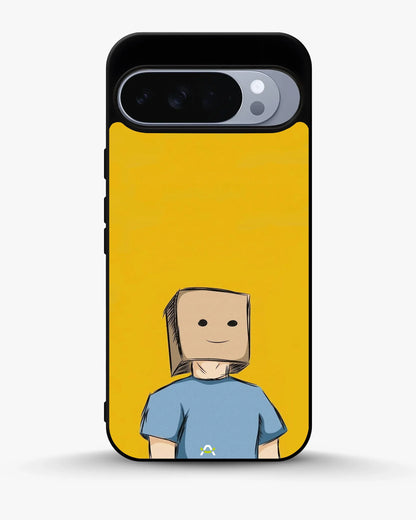 Cartoon Box Person Phone Case - Quirky Yellow & Blue Print for iPhone, Samsung, Pixel, OnePlus & Vivo